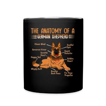 Définition Animal Animal Anatomie du chien de berger - Mug uni - noir - Devant