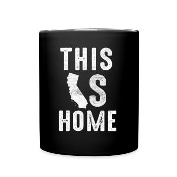 Map America US State Flag This Home California - Full Colour Mug - black - Front