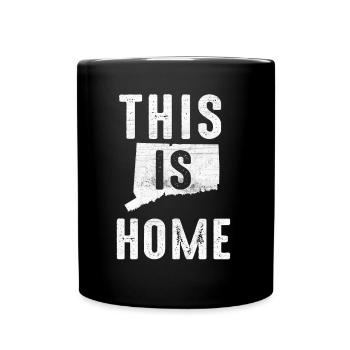 Map America US State Flag This Home Connecticut - Full Colour Mug - black - Front