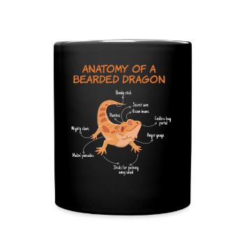 Animal Gecko Anatomy Of Bearded Dragon - Tasse einfarbig - Schwarz - Vorne