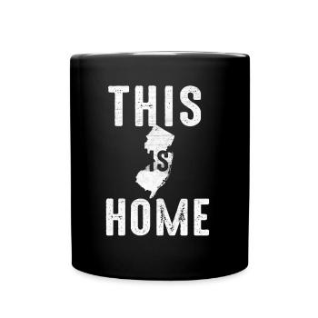 Map America US State Flag This Home New Jersey - Tasse einfarbig - Schwarz - Vorne