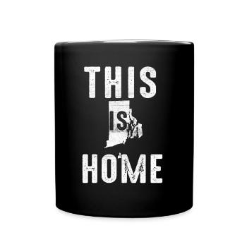 Map America US State Flag This Home Rhode Island - Full Colour Mug - black - Front