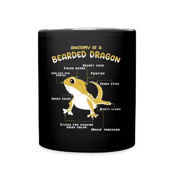 Reptile Animal Gecko Anatomy Of Bearded Dragon - Tasse einfarbig - Schwarz - Vorne
