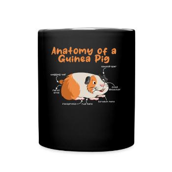 Anatomie animale de chien de compagnie du cochon de poule de Guinée - Mug uni - noir - Devant