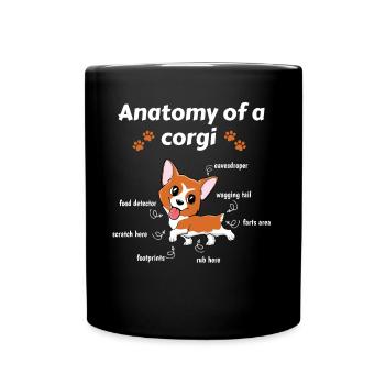 Funny Definition Animal Pet Anatomy Of Corgi Dog - Tasse einfarbig - Schwarz - Vorne