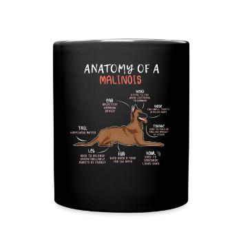 Definition Animal Pet Anatomy Of Belgian Malinois - Tasse einfarbig - Schwarz - Vorne