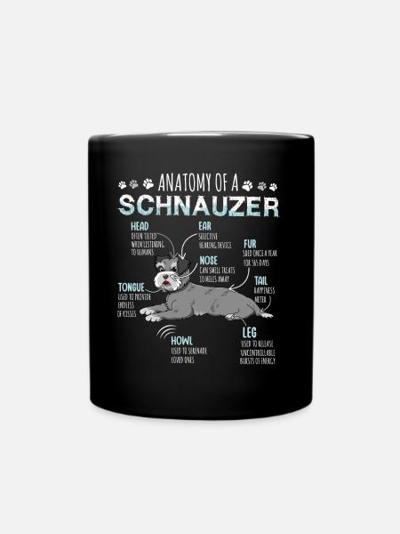 Definition Animal Pet Anatomy Of Schnauzer Dog - Tasse einfarbig - Schwarz