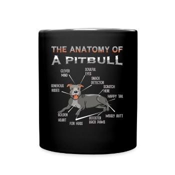 Définition Animal Animal Anatomie du chien pitbull - Mug uni - noir - Devant