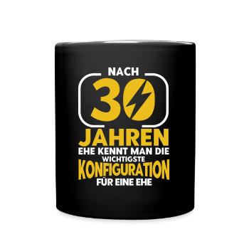 Perlenhochzeit Ehepaar 30. Hochzeitstag Geschenk - Tasse einfarbig - Schwarz - Vorne