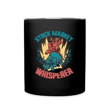 Stock Market Whisperer Stock Trader Bulle und Bär - Tasse einfarbig - Schwarz - Vorne