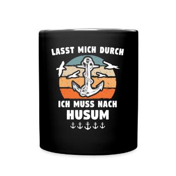 Husum Souvenir Husumer - Tasse einfarbig - Schwarz - Vorne