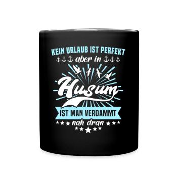 Husum Souvenir Husumer - Tasse einfarbig - Schwarz - Vorne