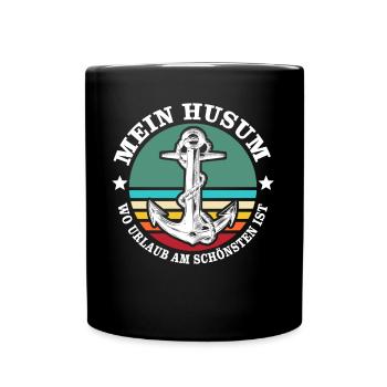 Husum Souvenir Husumer - Tasse einfarbig - Schwarz - Vorne