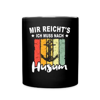 Husum Souvenir Husumer - Tasse einfarbig - Schwarz - Vorne
