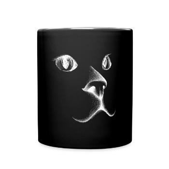 Visage de chat - Mug uni - noir - Devant