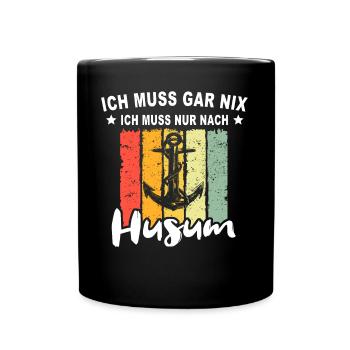 Husum Nordsee Husumer - Tasse einfarbig - Schwarz - Vorne