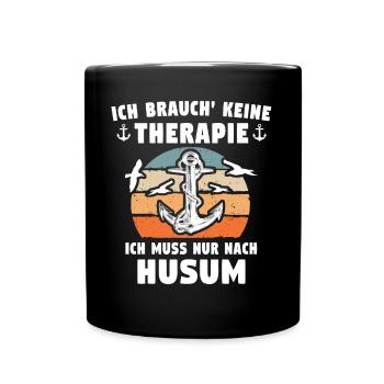 Husum Nordsee Husumer - Tasse einfarbig - Schwarz - Vorne