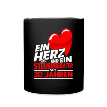 Perlenhochzeit Ehepaar 30. Hochzeitstag Geschenk - Tasse einfarbig - Schwarz - Vorne