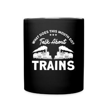 Model Railway Train Locomotives Gift - Full Colour Mug - black - Front