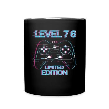 Birthday Level 76 Gaming Limited Edition Gamer - Full Colour Mug - black - Front