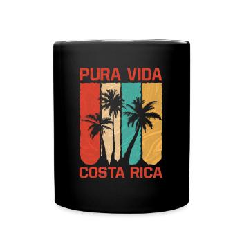 Pura Vida Costa Rica Vintage Souvenir de Voyage - Mug uni - noir - Devant