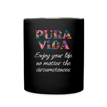 Pura Vida Coloré Costa Rica Dicton - Mug uni - noir - Devant
