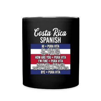 Pure Vida Means Simple Life - Costa Rica Country - Full Colour Mug - black - Front