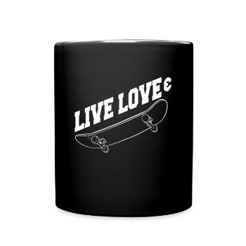 Skateboarder Live Love & Skate Skateboard cadeau - Mug uni - noir - Devant