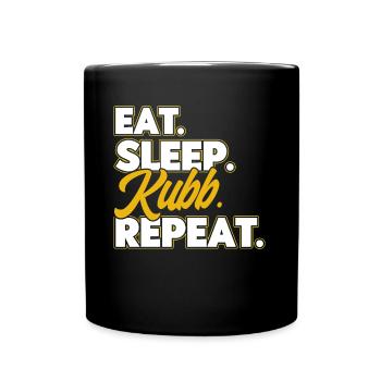 Kubb Eat Sleep Kubb Repeat Geschenk - Tasse einfarbig - Schwarz - Vorne