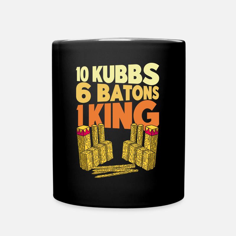 Kubb 10 Kubbs 6 Stöcke 1 König Geschenk - Tasse einfarbig - Schwarz