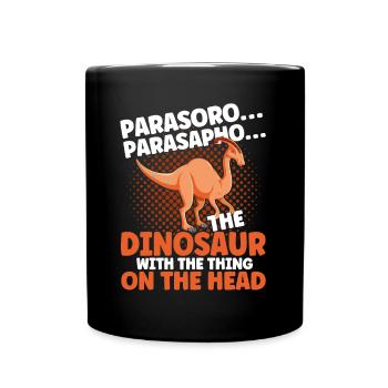 Parasaurolophus Dinosaur Lover Gift - Full Colour Mug - black - Front