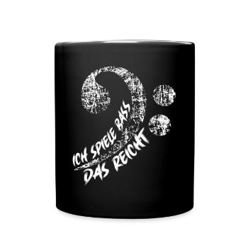 Ich spiele Bass das reicht. Vintage Bassschlüssel - Tasse einfarbig - Schwarz - Vorne