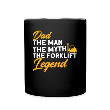 Forklift driver Papa, the forklift legend - Full Colour Mug - black - Front
