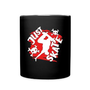 Skateboarder Just Skate With Skulls Skateboarding - Full Colour Mug - black - Front