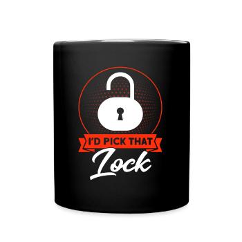 Ich würde dieses Schloss knacken Geschenk - Tasse einfarbig - Schwarz - Vorne