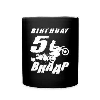 Six 5yr 5th Motocross Birthday Boy 5 Years Old - Tasse einfarbig - Schwarz - Vorne