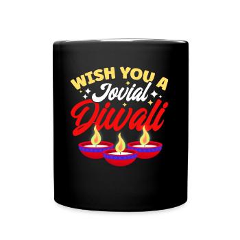 Diwali Hindus Sikh Fest der Lichter Geschenk - Tasse einfarbig - Schwarz - Vorne