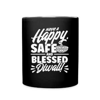 Diwali Hindus Sikh Fest der Lichter Geschenk - Tasse einfarbig - Schwarz - Vorne