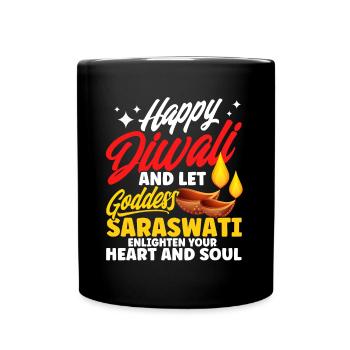Diwali Hindus Sikh Fest der Lichter Geschenk - Tasse einfarbig - Schwarz - Vorne