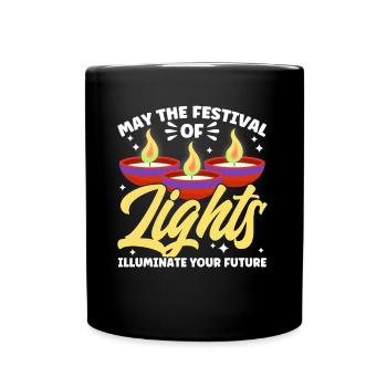 Diwali Hindus Sikh Festival of Lights Gift - Full Colour Mug - black - Front