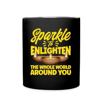 Diwali Hindus Sikh Fest der Lichter Geschenk - Tasse einfarbig - Schwarz - Vorne