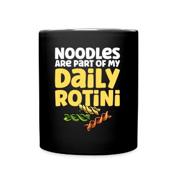 Nudeln Nudel Liebhaber Lasagne Spaghetti Geschenk - Tasse einfarbig - Schwarz - Vorne