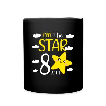 8 Years Old Birthday Girl Im The Star With 8 - Tasse einfarbig - Schwarz - Vorne