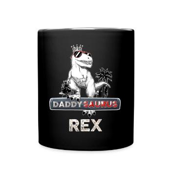 Daddysaurus T rex Onkel Saurus Dinosaurier Männer - Tasse einfarbig - Schwarz - Vorne