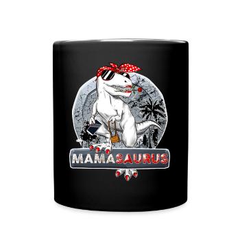 Mamasaurus Maman Dinosaure Stylé Humour Mère - Mug uni - noir - Devant