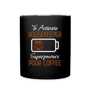 Cleaning Lady Coffee Lover Cleaning Coffee Gift - Full Colour Mug - black - Front