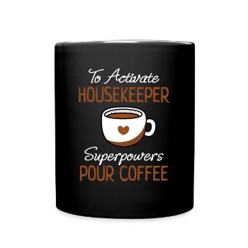 Cleaning lady coffee lover cleaning coffee gift - Full Colour Mug - black - Front