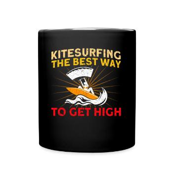 Kiteboarder Kitesurfer Kiten Kiteboard Geschenk - Tasse einfarbig - Schwarz - Vorne