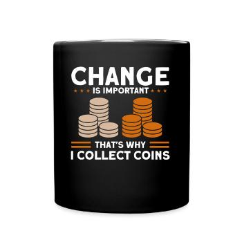Coin Collection Coin Collectors Numismatics Coin Collections - Full Colour Mug - black - Front
