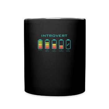 Empty Introvert Design für introvertierte Menschen - Tasse einfarbig - Schwarz - Vorne
